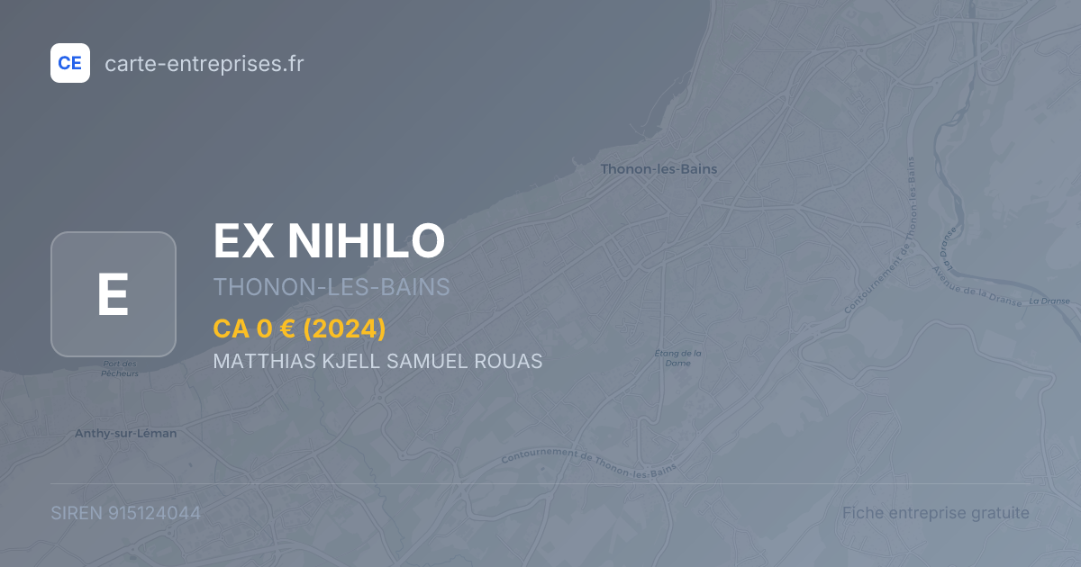 EX NIHILO — 915124044 — fiche entreprise