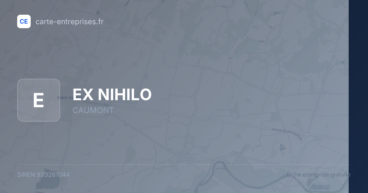 EX NIHILO — 923261044 — fiche entreprise