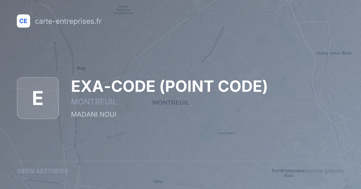 EXA-CODE (POINT CODE) — 883708109 — fiche entreprise