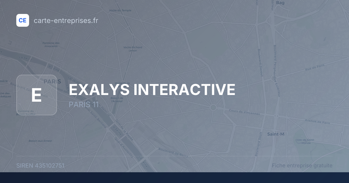 EXALYS INTERACTIVE — 435102751 — fiche entreprise