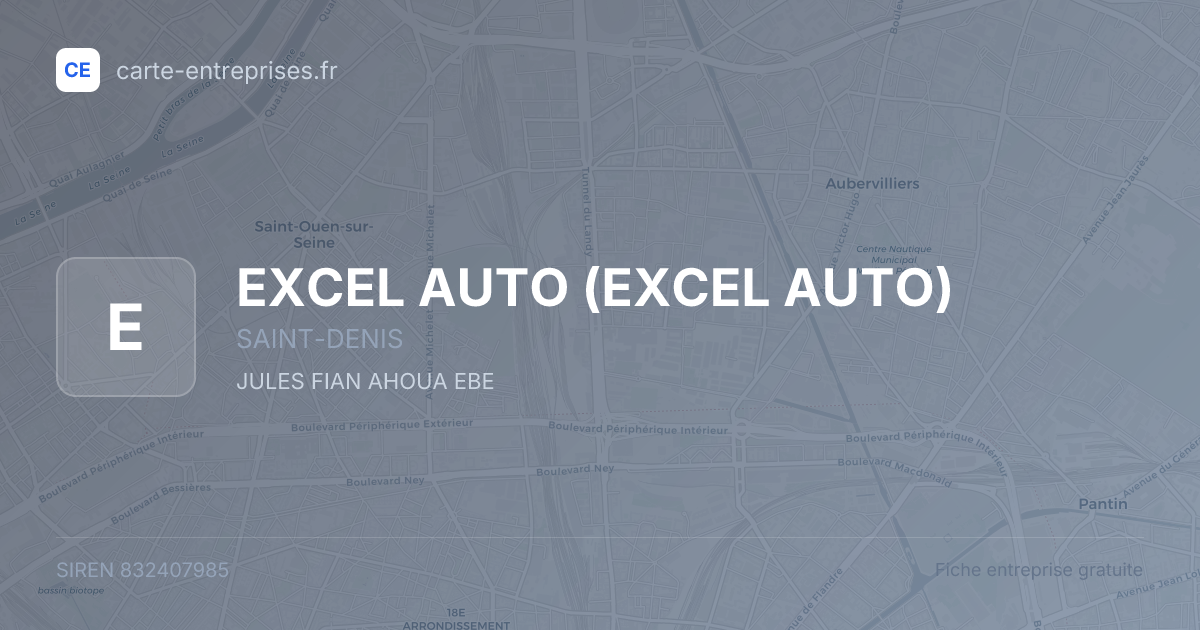 EXCEL AUTO — 832407985 — fiche entreprise