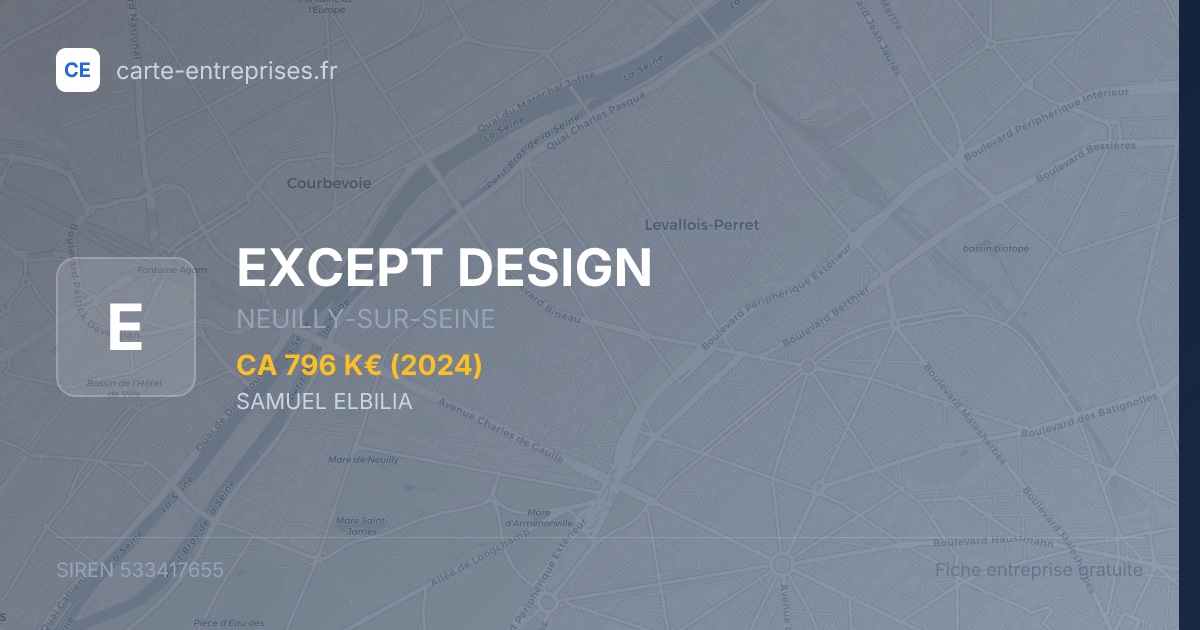EXCEPT DESIGN — 533417655 — fiche entreprise