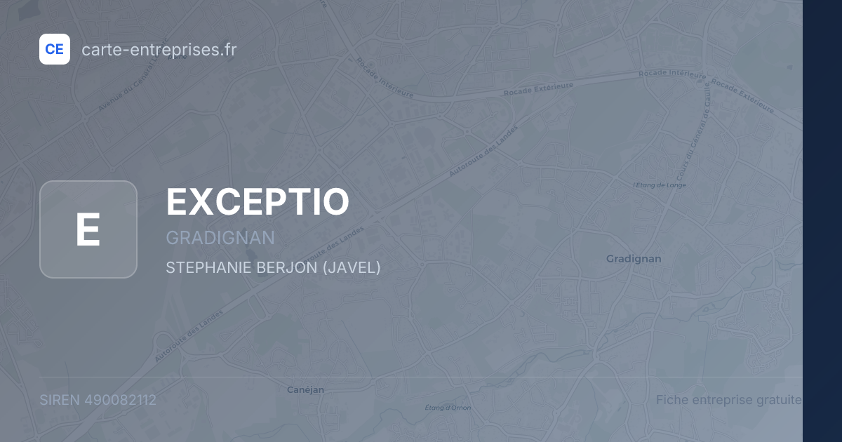 EXCEPTIO — 490082112 — fiche entreprise