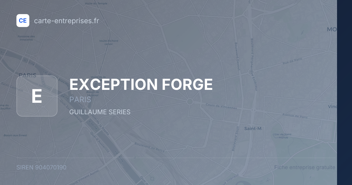 EXCEPTION FORGE — 904070190 — fiche entreprise