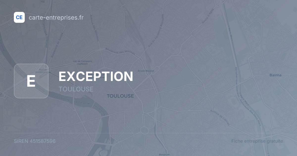 EXCEPTION — 451587596 — fiche entreprise