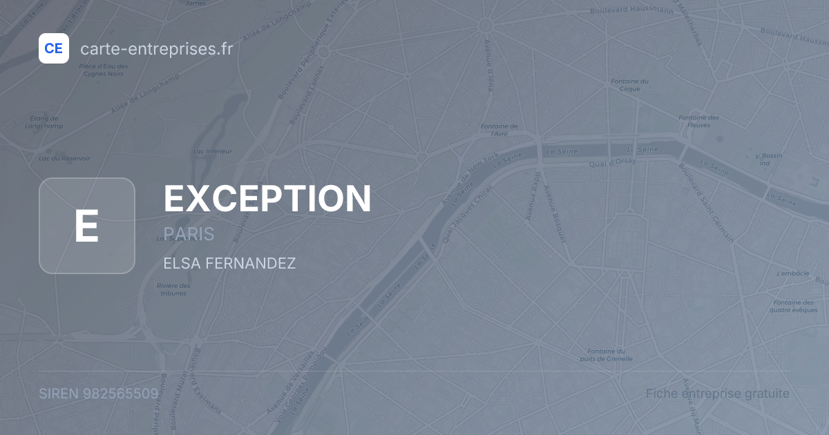 EXCEPTION — 982565509 — fiche entreprise