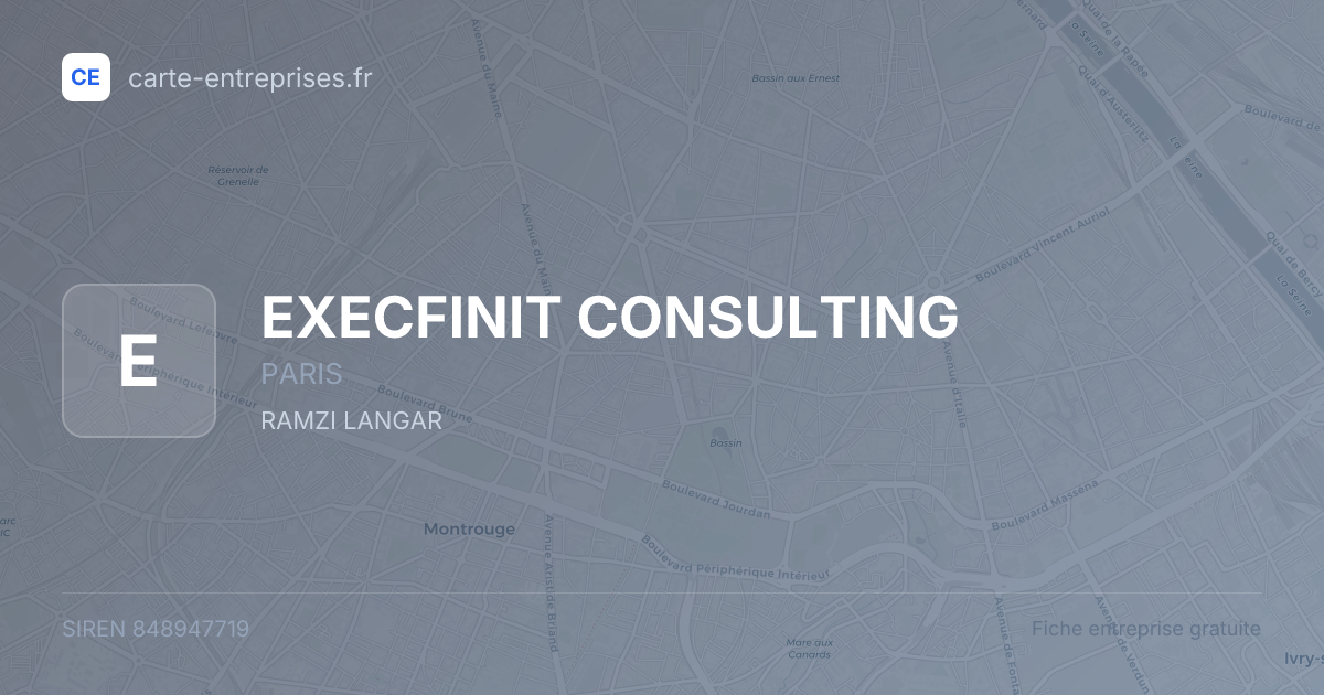 EXECFINIT CONSULTING — 848947719 — fiche entreprise