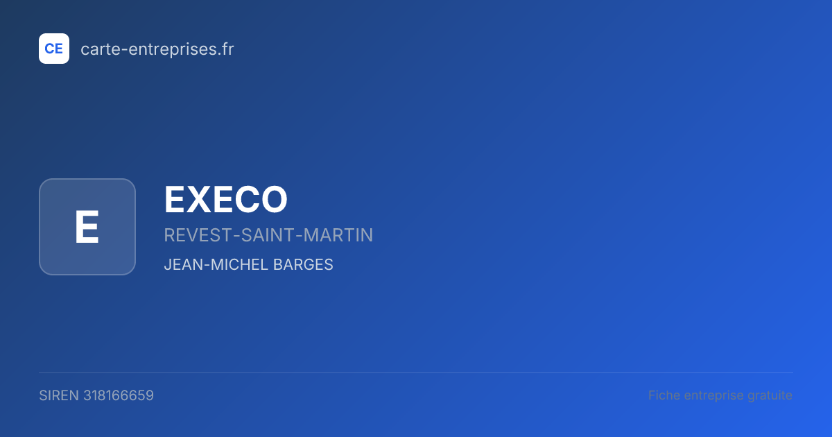 EXECO — 318166659 — fiche entreprise