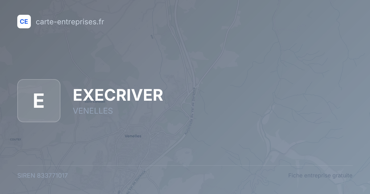 EXECRIVER — 833771017 — fiche entreprise