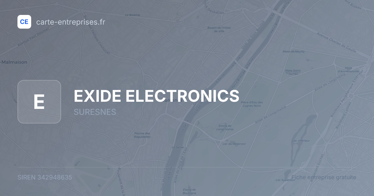 EXIDE ELECTRONICS — 342948635 — fiche entreprise