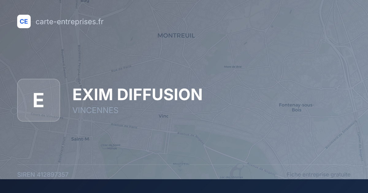 EXIM DIFFUSION — 412897357 — fiche entreprise
