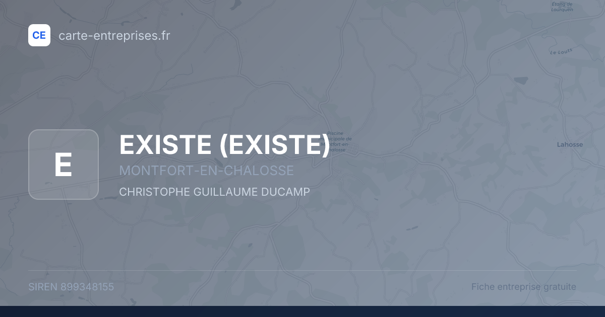 EXISTE — 899348155 — fiche entreprise