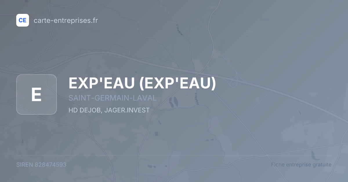 EXP'EAU — 828474593 — fiche entreprise