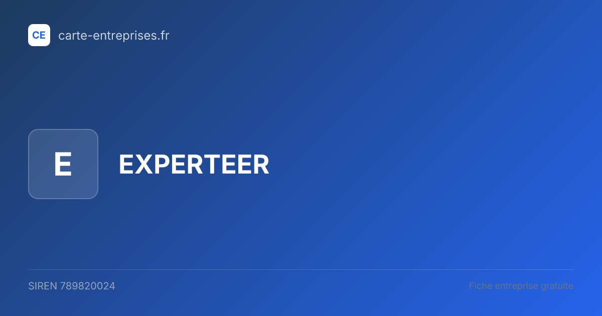 EXPERTEER — 789820024 — fiche entreprise