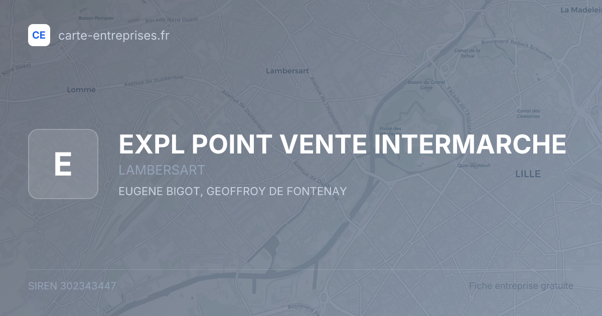 EXPL POINT VENTE INTERMARCHE — 302343447 — fiche entreprise