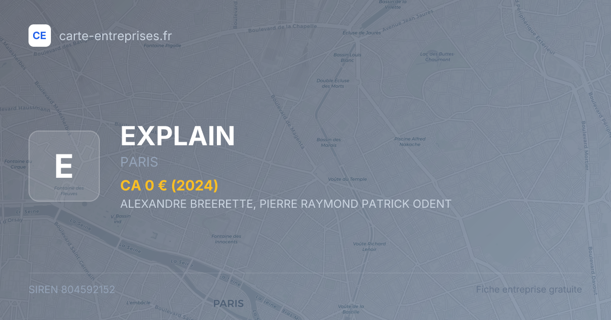 EXPLAIN — 804592152 — fiche entreprise