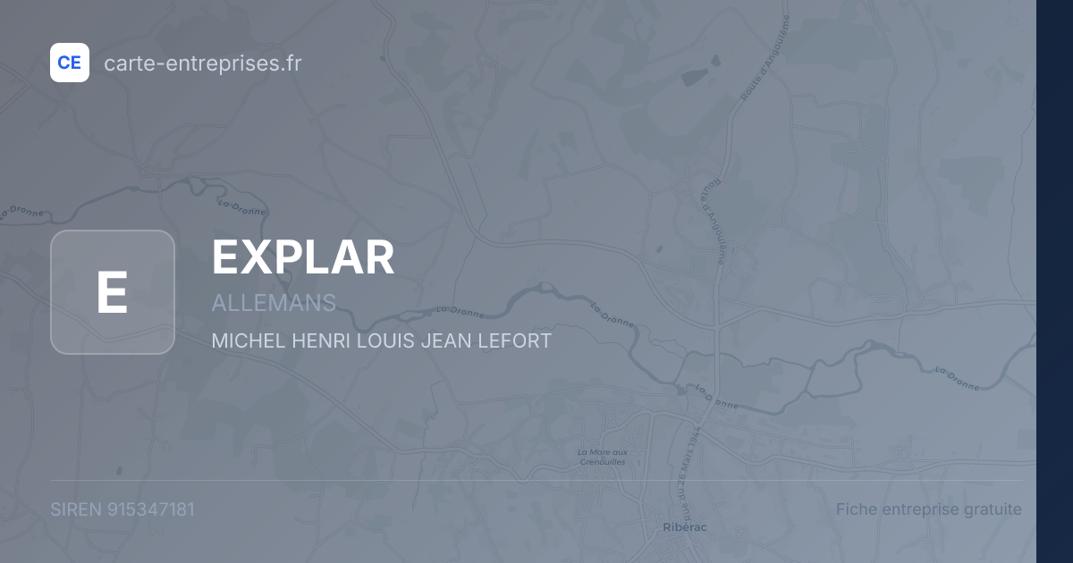 EXPLAR — 915347181 — fiche entreprise