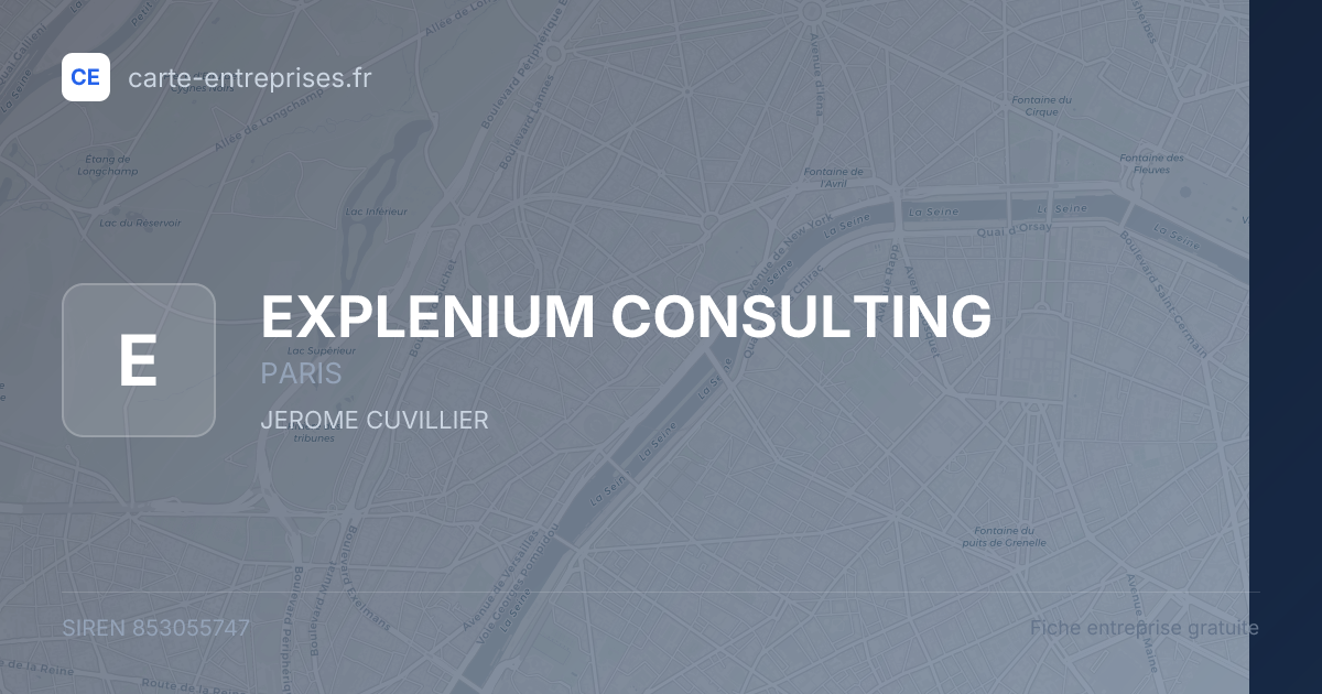 EXPLENIUM CONSULTING — 853055747 — fiche entreprise