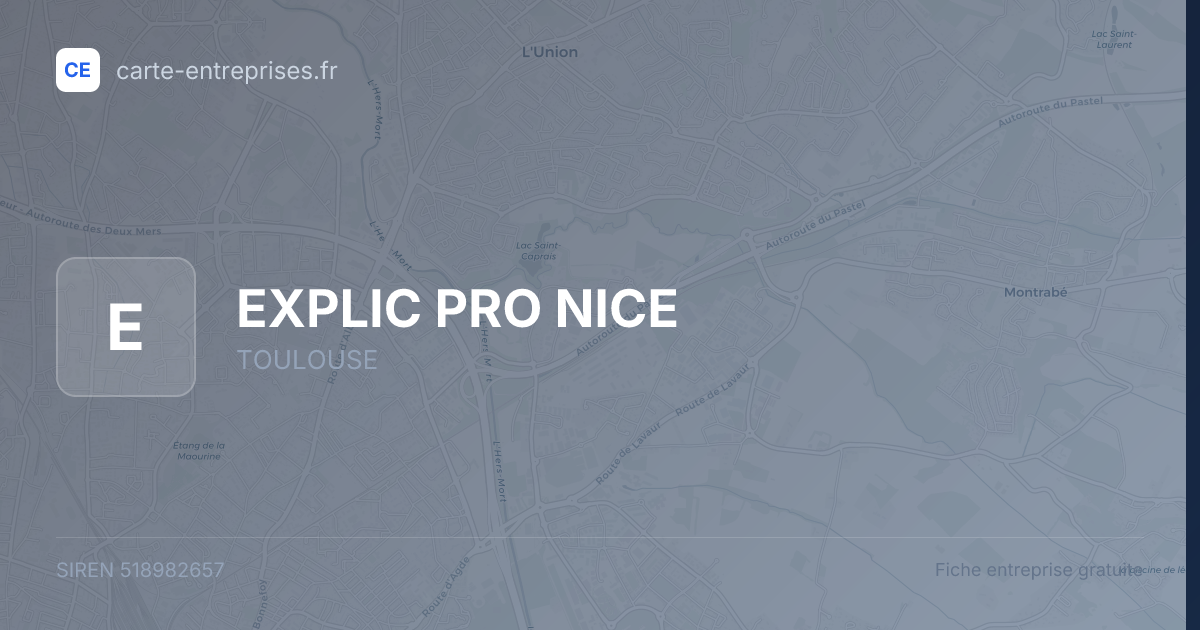 EXPLIC PRO NICE — 518982657 — fiche entreprise