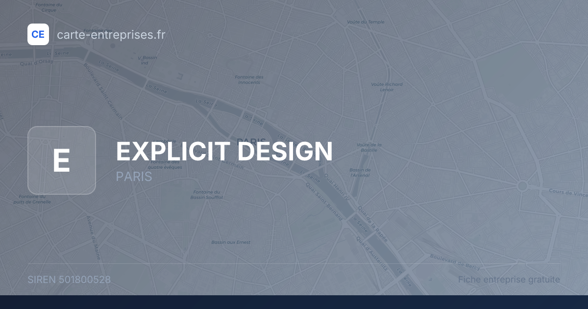 EXPLICIT DESIGN — 501800528 — fiche entreprise