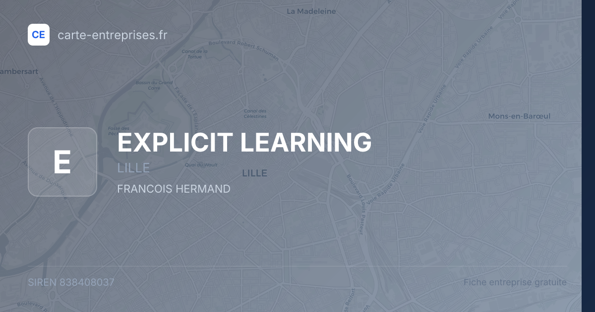 EXPLICIT LEARNING — 838408037 — fiche entreprise