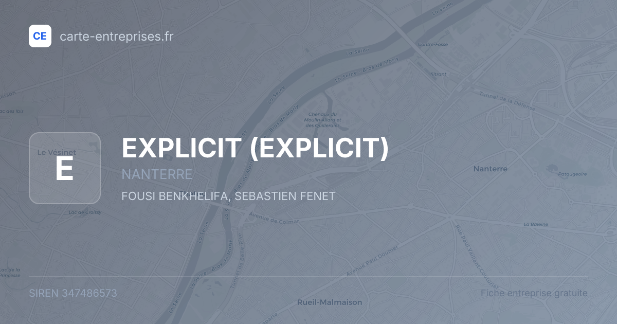 EXPLICIT — 347486573 — fiche entreprise