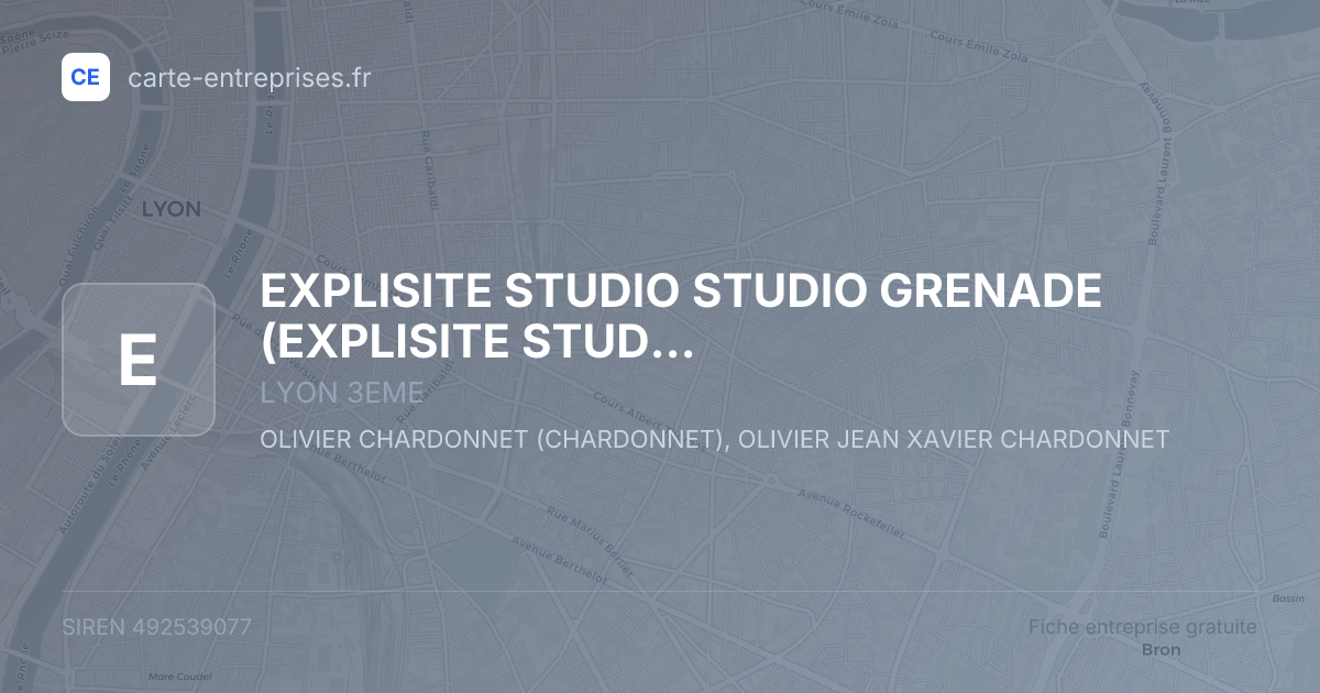 EXPLISITE STUDIO STUDIO GRENADE — 492539077 — fiche entreprise