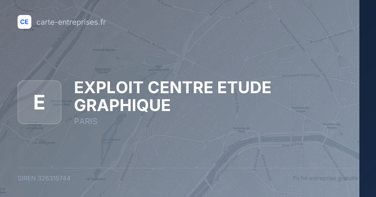 EXPLOIT CENTRE ETUDE GRAPHIQUE — 326315744 — fiche entreprise