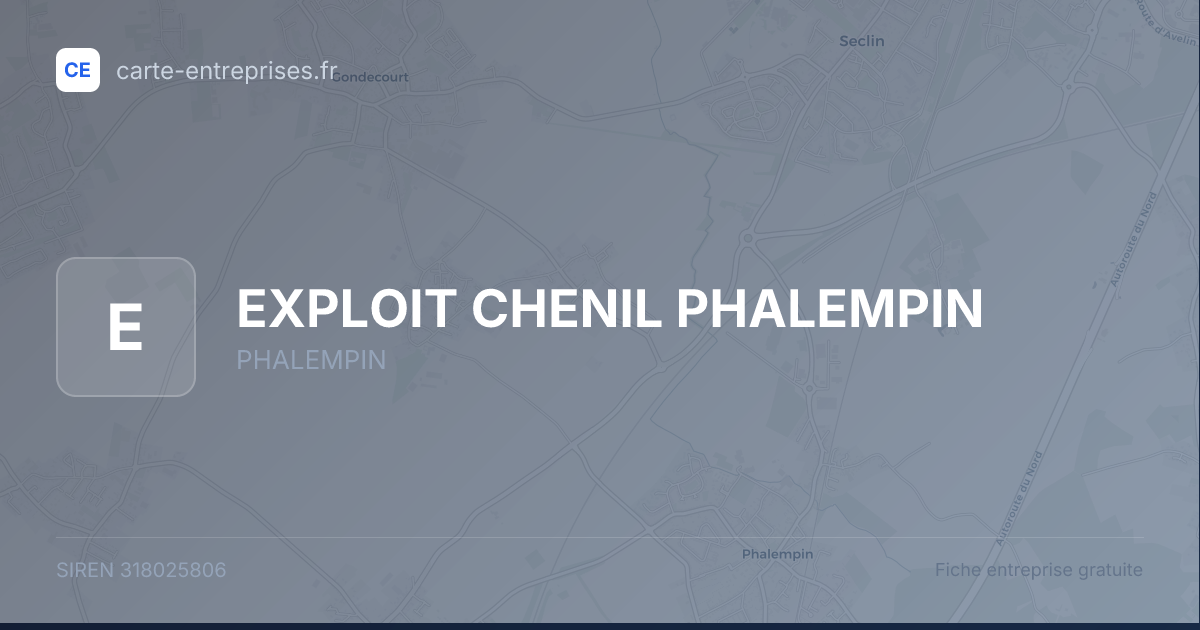 EXPLOIT CHENIL PHALEMPIN — 318025806 — fiche entreprise