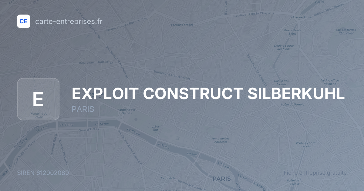 EXPLOIT CONSTRUCT SILBERKUHL — 612002089 — fiche entreprise