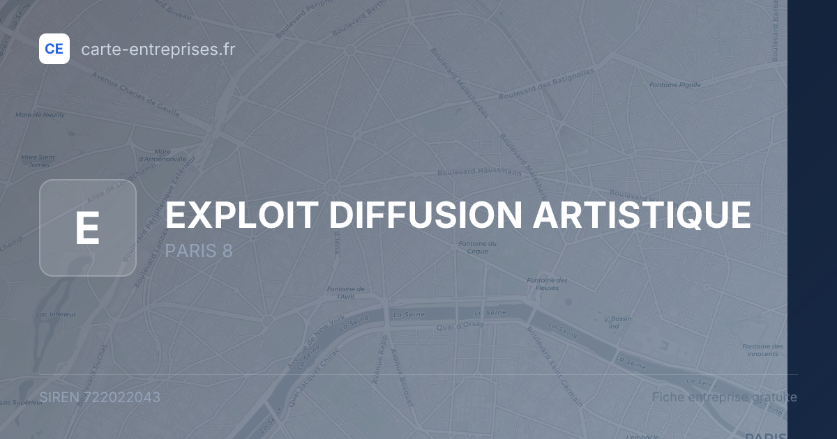 EXPLOIT DIFFUSION ARTISTIQUE — 722022043 — fiche entreprise