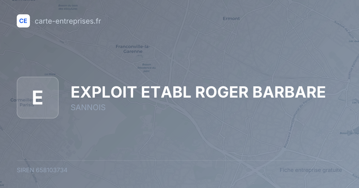 EXPLOIT ETABL ROGER BARBARE — 658103734 — fiche entreprise