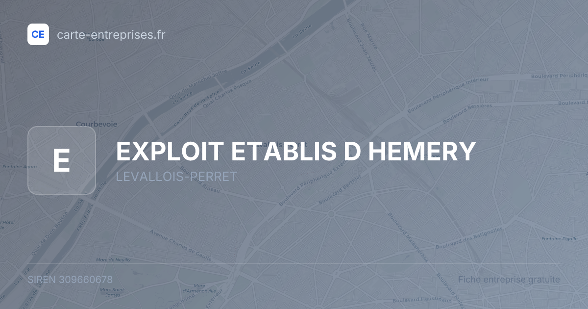 EXPLOIT ETABLIS D HEMERY — 309660678 — fiche entreprise