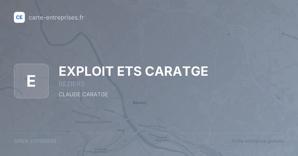 EXPLOIT ETS CARATGE — 320180698 — fiche entreprise