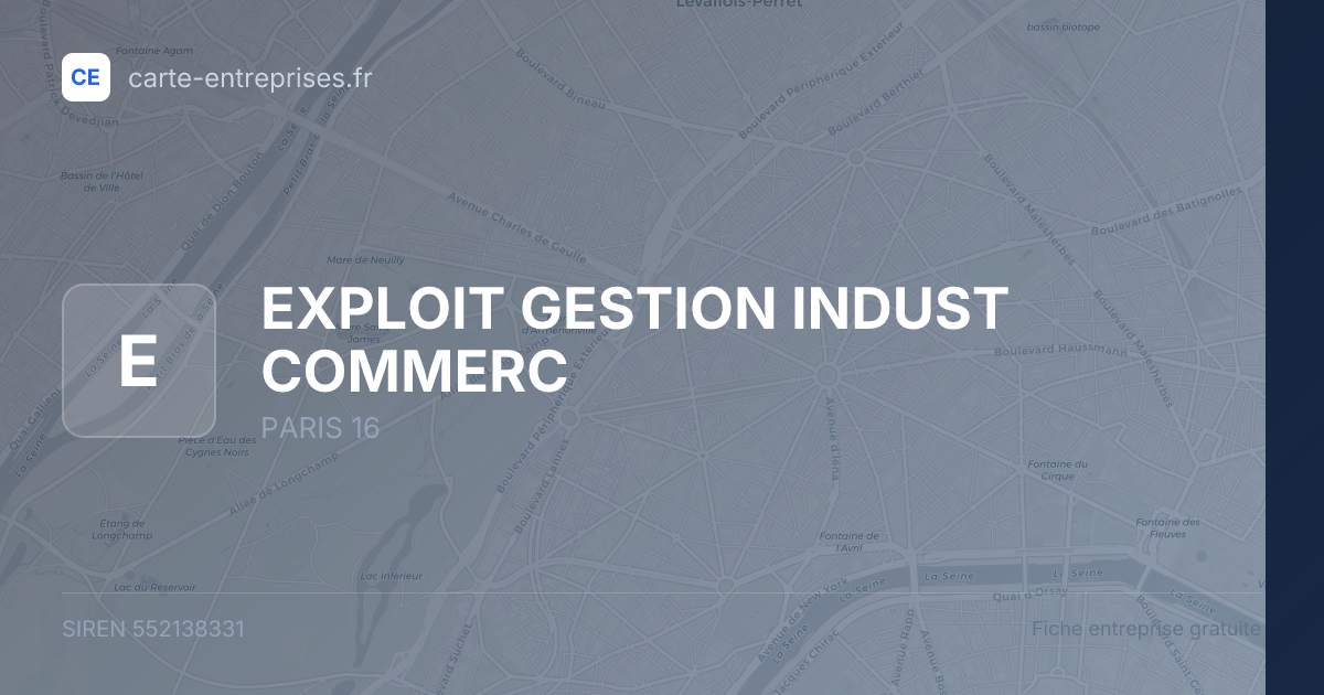 EXPLOIT GESTION INDUST COMMERC — 552138331 — fiche entreprise