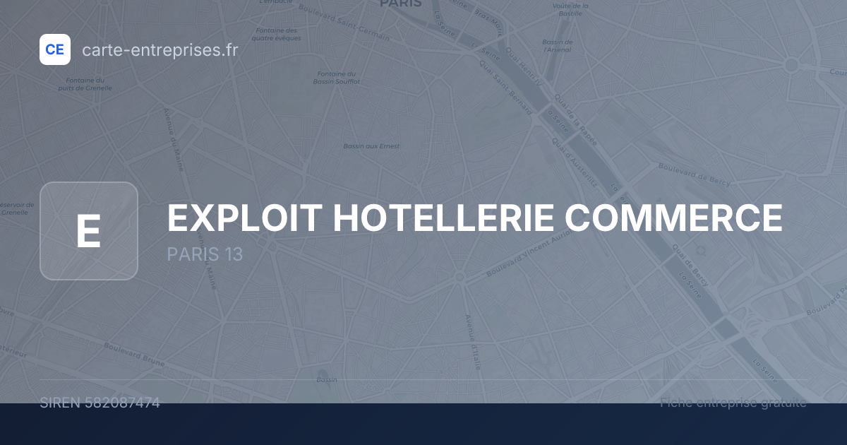 EXPLOIT HOTELLERIE COMMERCE — 582087474 — fiche entreprise
