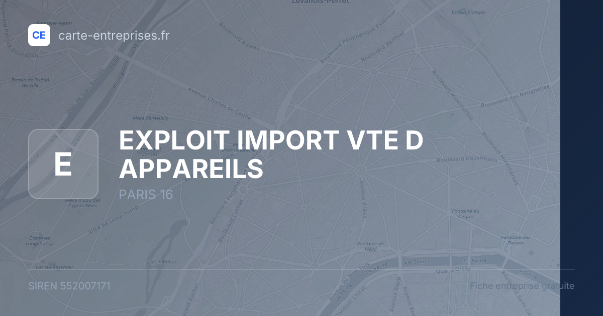EXPLOIT IMPORT VTE D APPAREILS — 552007171 — fiche entreprise