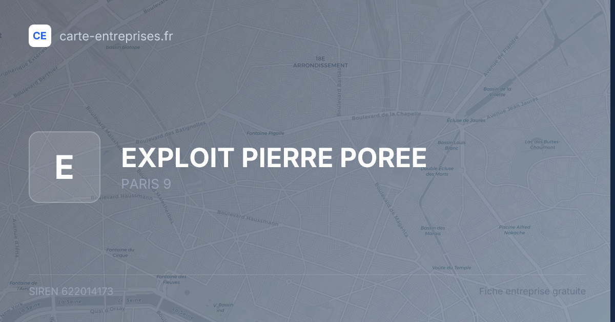EXPLOIT PIERRE POREE — 622014173 — fiche entreprise