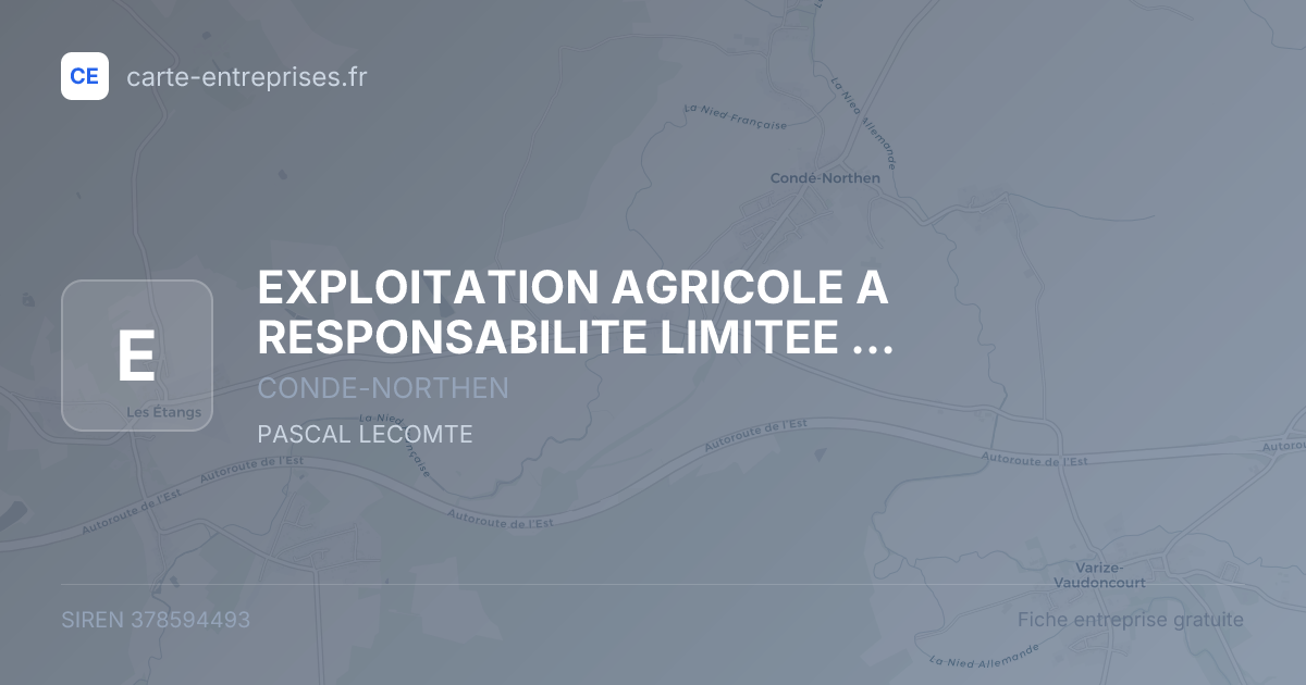 EXPLOITATION AGRICOLE A RESPONSABILITE LIMITEE DU SOUS BOIS (EARL DU SOUS BOIS) — 378594493 — fiche entreprise