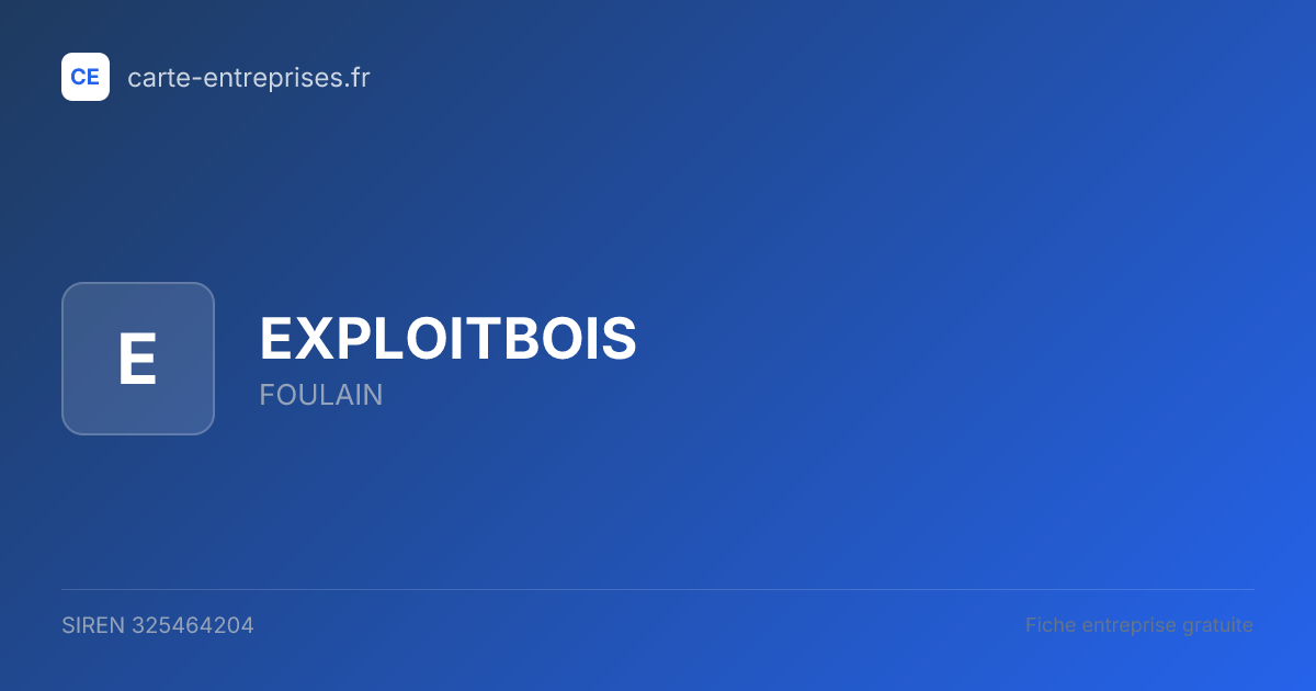 EXPLOITBOIS — 325464204 — fiche entreprise