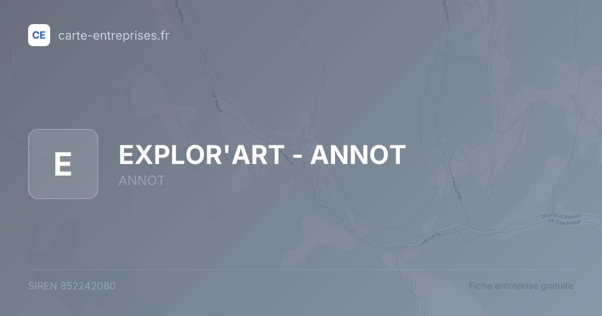 EXPLOR'ART - ANNOT — 852242080 — fiche entreprise