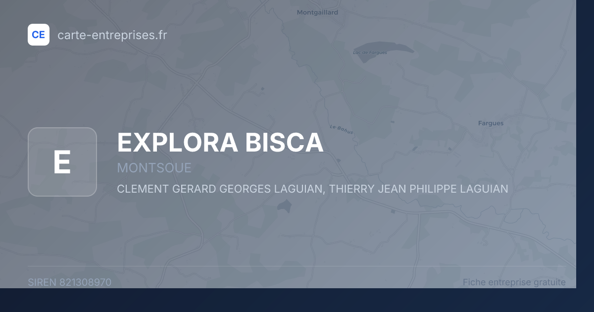 EXPLORA BISCA — 821308970 — fiche entreprise