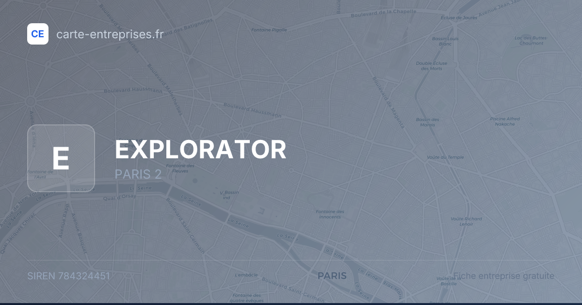 EXPLORATOR — 784324451 — fiche entreprise
