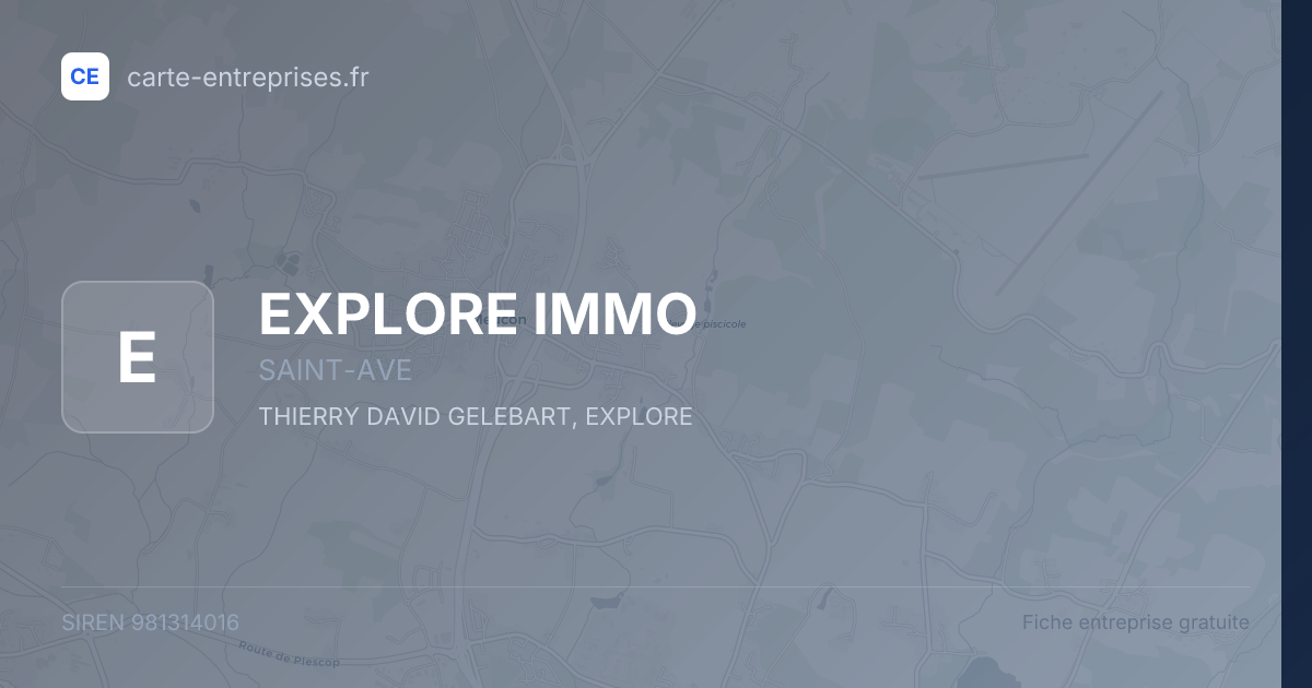 EXPLORE IMMO — 981314016 — fiche entreprise