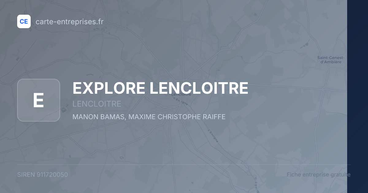 EXPLORE LENCLOITRE — 911720050 — fiche entreprise