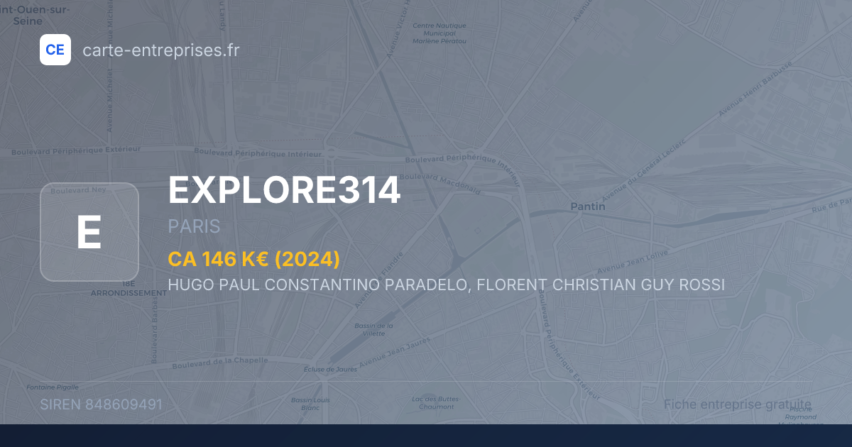 EXPLORE314 — 848609491 — fiche entreprise