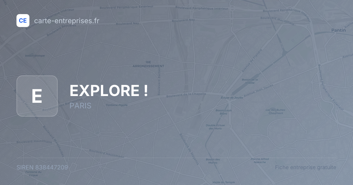 EXPLORE ! — 838447209 — fiche entreprise