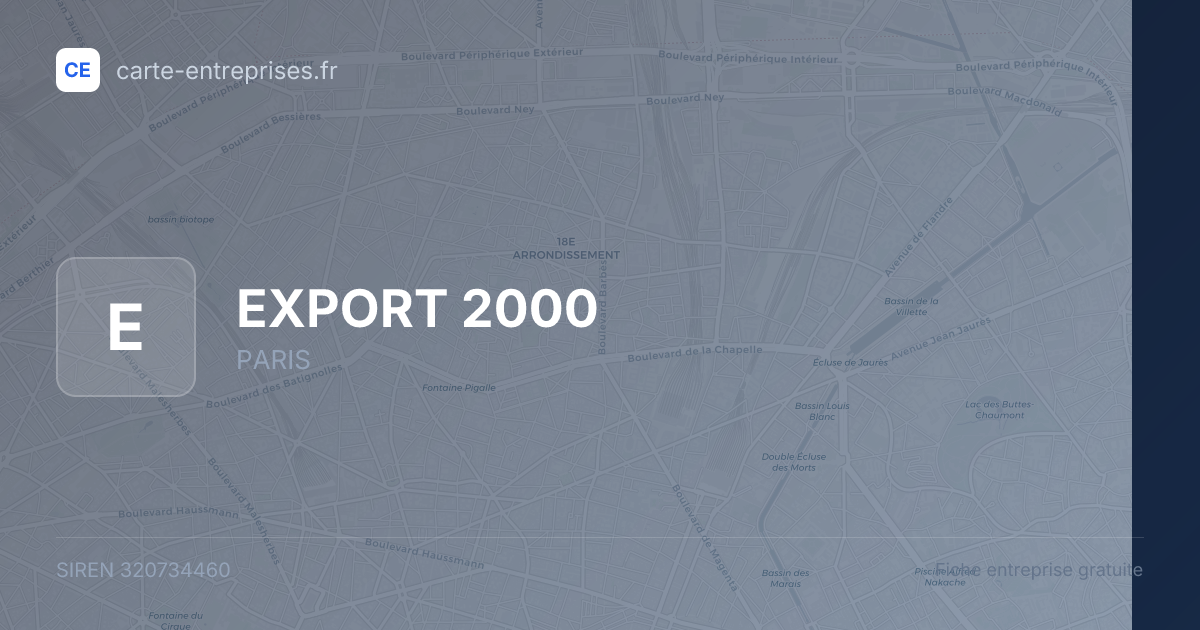 EXPORT 2000 — 320734460 — fiche entreprise