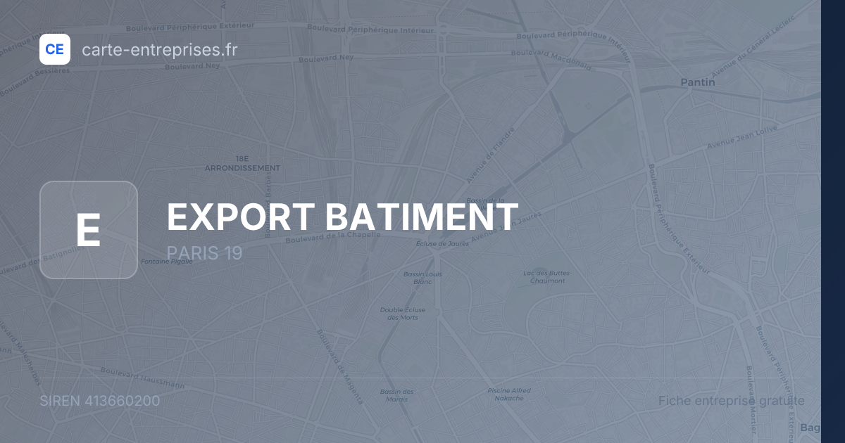 EXPORT BATIMENT — 413660200 — fiche entreprise