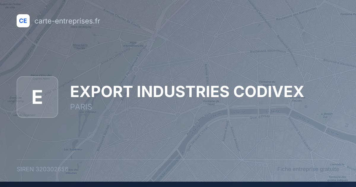 EXPORT INDUSTRIES CODIVEX — 320302656 — fiche entreprise